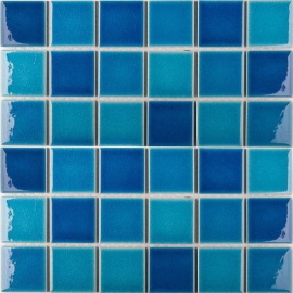 Мозаика LWWB84555 Crackle Blue Mixed Glossy 4.8x4.8 30.6х30.6х6 С0004132