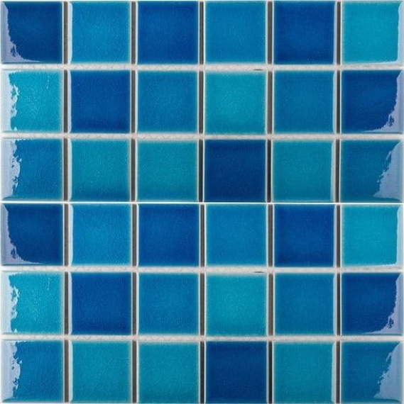 Мозаика LWWB84555 Crackle Blue Mixed Glossy 4.8x4.8 30.6х30.6х6 С0004132