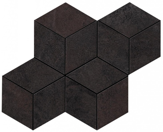 Мозаика Atlas Concorde Italy A0UN Blaze Iron Mosaico Esagono Lapp 30x35
