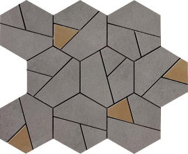 Мозаика Atlas Concorde Italy AN68 Boost Smoke Mosaico Hex Yellow 25x28.5