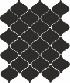 Плитка 65001 Арабески глянцевый черный 26x30