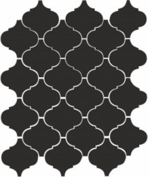 Плитка 65001 Арабески глянцевый черный 26x30