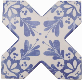 Керамогранит Becolors Cross Dec. Stencil Electric Blue 13.25х13.25
