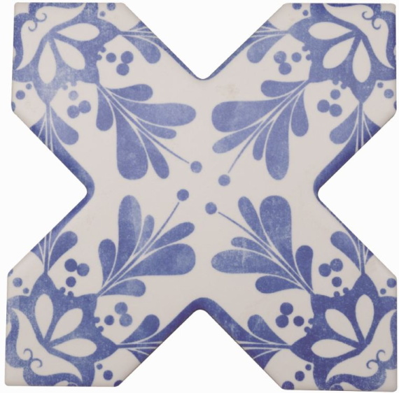 Керамогранит Becolors Cross Dec. Stencil Electric Blue 13.25х13.25