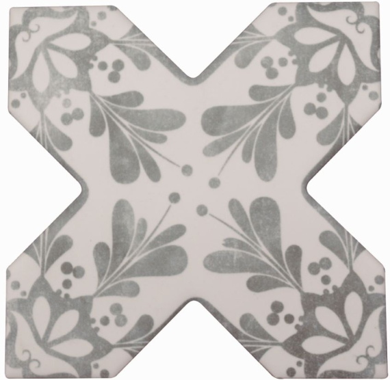 Керамогранит Becolors Cross Dec. Stencil Grey 13.25х13.25