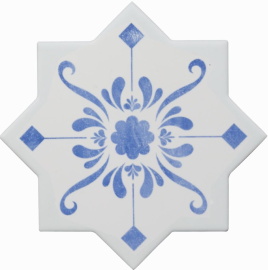 Керамогранит Becolors Star Dec. Stencil Electric Blue 13.25х13.25