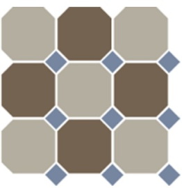 Керамогранит 4401+29 OCT11-A Beige 01 Coffe Brown 29 OCTAGON/Blue Cobalt 11 Dots (лист 30х30 9 штук+вставки)