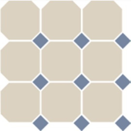 Керамогранит 4416 OCT11-1Ch White OCTAGON 16/Blue Cobait Dots 11 (лист 30х30 9 штук+вставки)