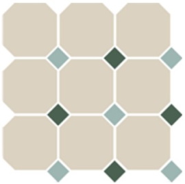 Керамогранит 4416 OCT13+18-A White OCTAGON 16/Turquoise 13 + Green 18 Dots (лист 30х30 9 штук+вставки)