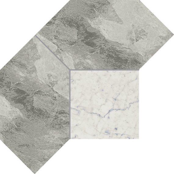 Керамогранит Italon 620110000083 Charme Extra Silver Mosaico Polygon Lux 28,5x21