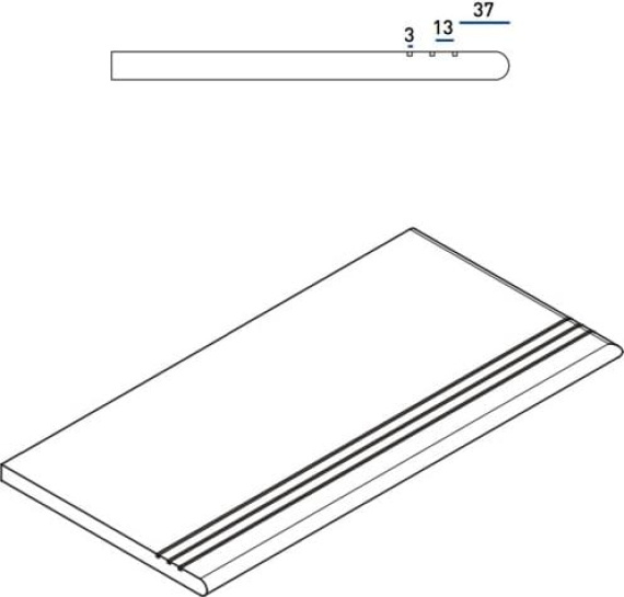 Ступени Italon 620040000044 Contempora X2 PURE GRADINO ROUND GRIP DX 30x60