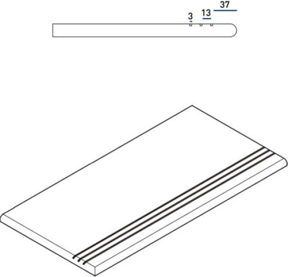 Ступени Italon 620040000045 Contempora X2 PURE GRADINO ROUND GRIP SX 30x60