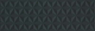 Плитка 12121R Диагональ черный структура обрезной 25x75