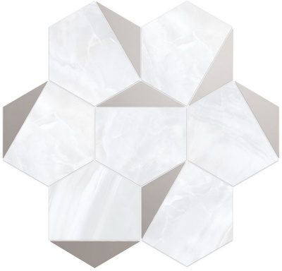 Плитка NOLITA Esagona Triangoli Platino Lusso 30x28