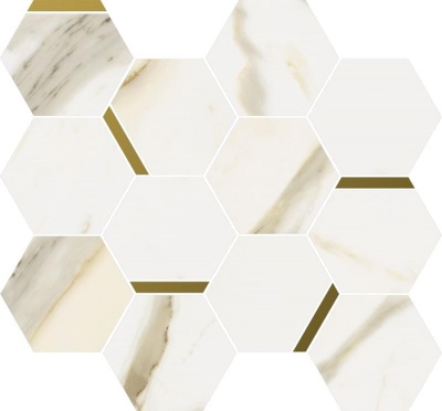 Italon 620110000221 Stellaris Calacatta Gold Mosaico Chic 28.3x32.8