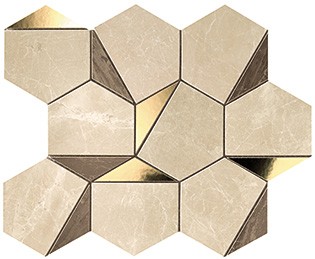 Плитка Atlas Concorde Italy 9EHS Marvel Gold Hex Sable-Brown 25.1x29