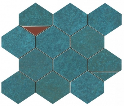 Мозаика Atlas Concorde Italy 9BNV Blaze Verdigris Mosaico Nest 29.4x25.8