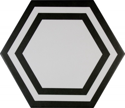 Плитка PAVIMENTO Hexagono Deco Black 20x23