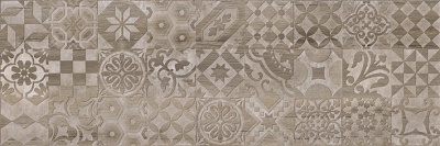 Плитка Альбервуд Декор 1 коричневый 1664-0165 20х60