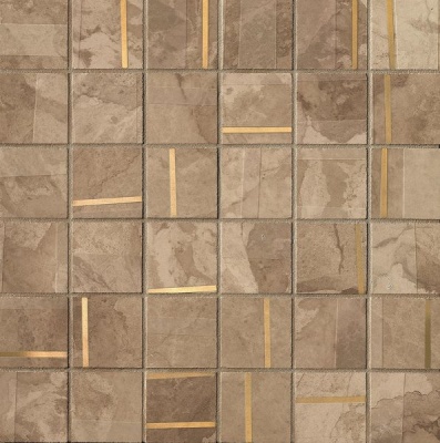 Мозаика Kamu Beige Metal Mosaico Brillante 30x30